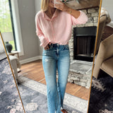 Risen Medium HR Crop Straight Distressed Hem Jeans