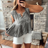 Charcoal Marfa Vintage Sleeveless Top