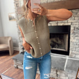 Olive Mariam Button Up Sweater Vest