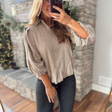 Taupe Lane Puff Sleeve Top