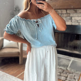 Light Denim Babydoll Top