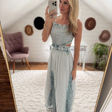 Denim Blue Solvang Smocked Maxi Dress