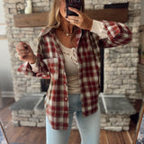 Wine Block Party Plaid Button Down Shirt