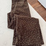 Brown Blossom Corduroy Pants