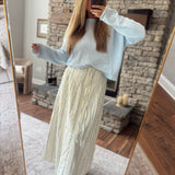 Cream Petal Parade Maxi Skirt