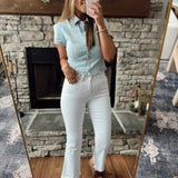 Risen Light Button Down Short Sleeve Denim Shirt