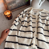 Cilousie Cream & Black Striped Cardigan