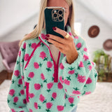 Cotton Candy Fantasy Mint Fleece Henley Zip Up IN STORE