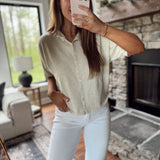 Oatmeal Logan Short Sleeve Knit Cardi