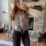 Camila Brown Floral Quilted Vest