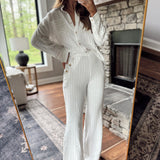 Buttonwalk Pinstripe Wide Leg Linen Pants