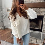 Ivory Briarstone Split Neck Top