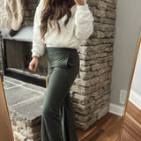 Moving & Grooving Deep Forest  Graphene-Blend Wide Leg Active Pant