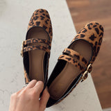 Leopard Radia Double Strap Flat
