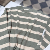 Olive/Beige Striped Sweater IN STORE