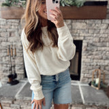 Whip Cream Inspire Me Exposed Seam Crew