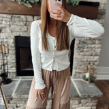 Craving Sunshine Ivory Double Layered Cardi with Halter Tank