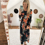 Natasha Navy Florals Maxi Dress