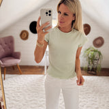 Sage Mini Waffle Knit Top