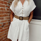 All For One Off White Belted Mini