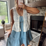 Natural Lacelett Sleeveless Top