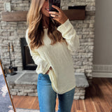 Mina Butter Cream Loose Knit Long Sleeve