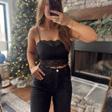 Black Scallop Lace Bralette Cami