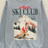 Apres Ski Club Dusty Blue Graphic Crew