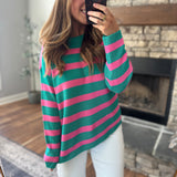 Teal Karey Striped Sweater