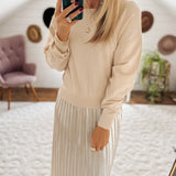 Champagne Toasts Pleated Skirt Sweater Dress IN STORE