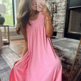 Take It Easy Bubblegum Sleeveless Flowy Maxi