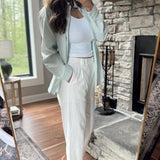 Off White Soft Structure Pleated Pants