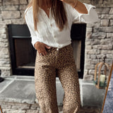 Risen HR Leopard Barrel Crop Cuffed Jeans