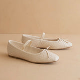 Beige Woven Logan Ballet Flat