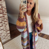 Burgundy Striped Vanya Cardigan