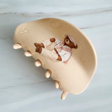 Ivory Preppy Bear Hair Claw Clip