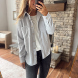 Light Blue Meridian Shacket