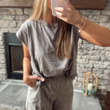 Acid Wash Mocha Seam Detailed Tank