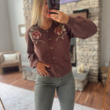 Brown Pick Me Petals Cardigan