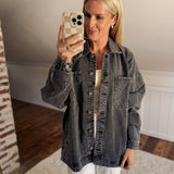 Washed Black Kasen Denim Jacket