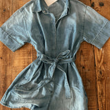 Light Wash Denim Disco Romper