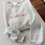 Faded Floral Spring Colored Crew