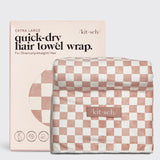 Terracotta Checker XL Hair Towel Wrap IN STORE