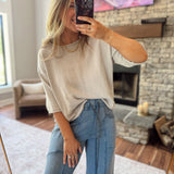 Haze Rolled Edge Sweater Top