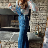 Risen Dark Cropped Straight Overalls