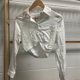 Dress Up White Button Down Cropped Top FINAL SALE