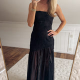 Secretive Serena Floral Lace Strapless Maxi