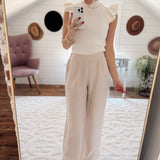 Cindy Cream Mock Neck Shirt
