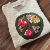 Penny Cream Peace Patch Chunky Knit Pullover Sweater