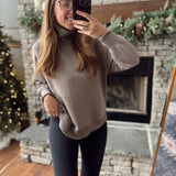 Mocha Goldie Scuba Mock Neck Pullover